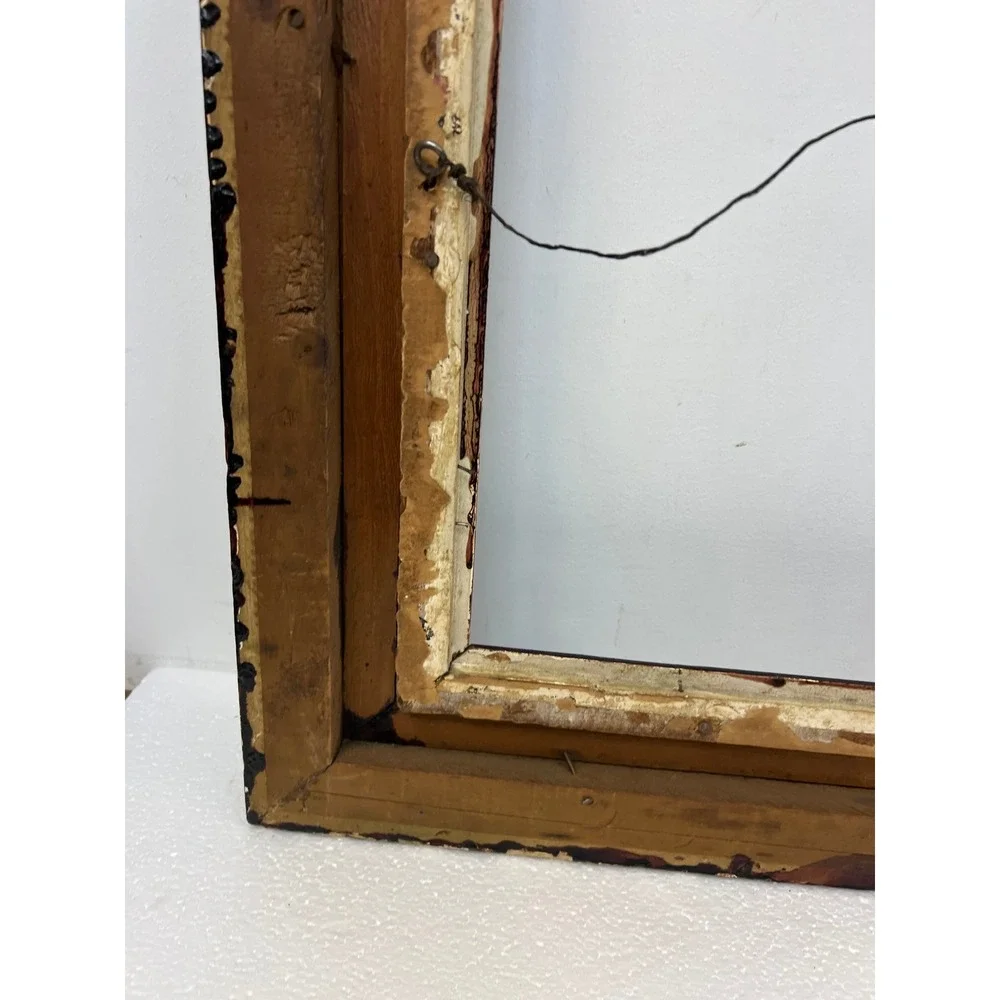 Vintage Ornate Gesso Picture Frame Dark Stain Antique Old Scrollwork Fits 16x20